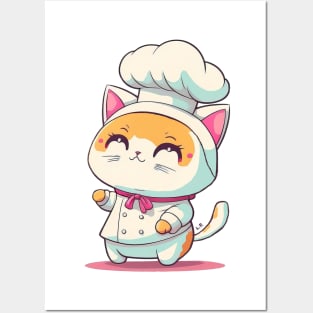 Kitty Cat Chef #01 (Transparent) Posters and Art